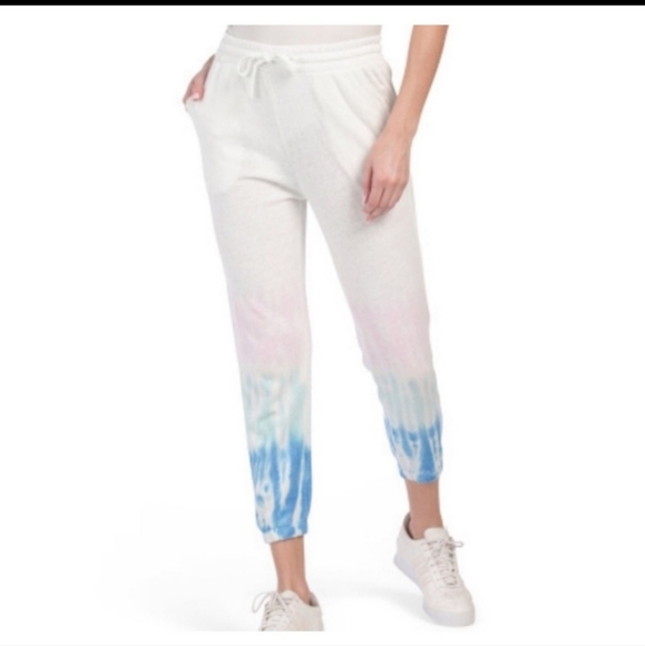 NWT Splendid Sunrise Cropped Lounge Pants Tie  Dip Dye Dipped Jogging Jo… - Picture 12 of 12